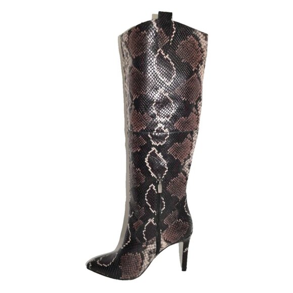 New! Vince Camuto Kervana Snake Print Leather High Heel Boots Sz 7 M DD455A - Picture 3 of 7
